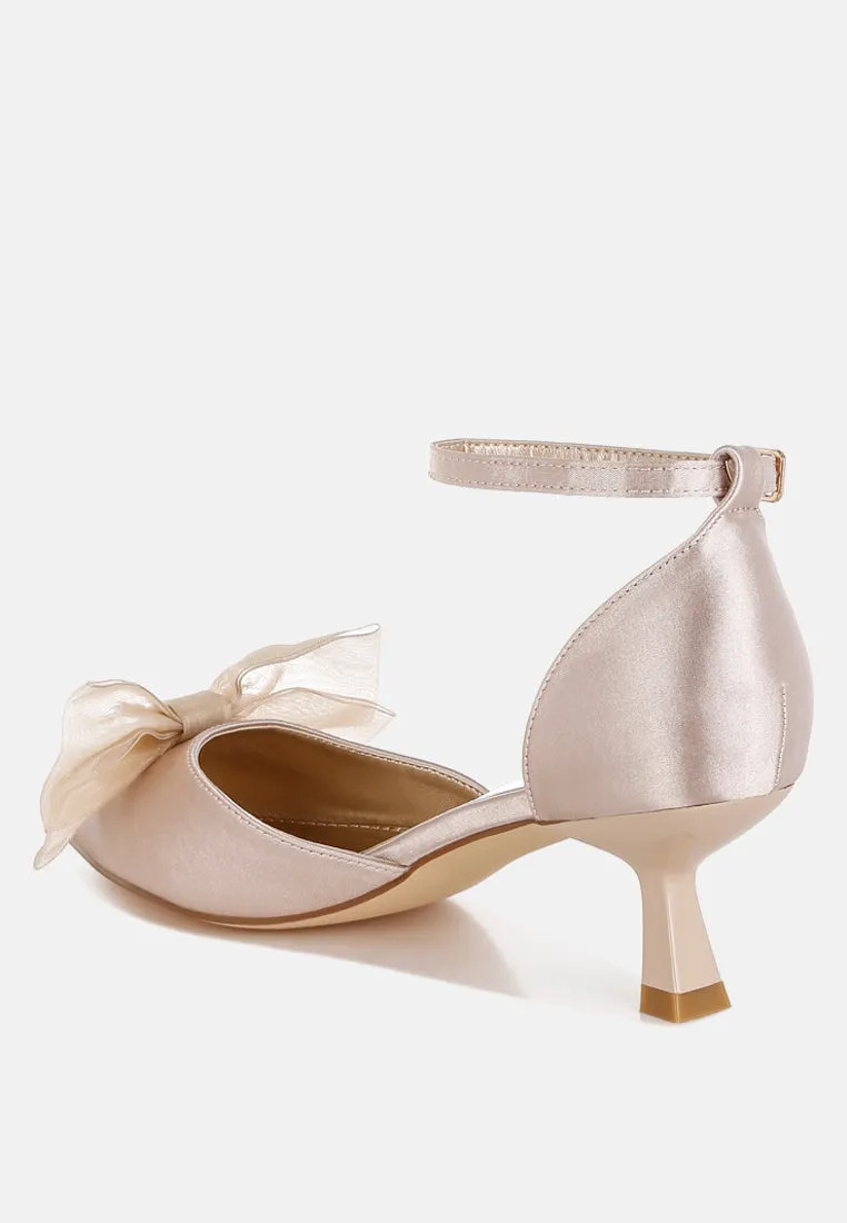 Cadell Bow Detail Satin Sandals By RUW
