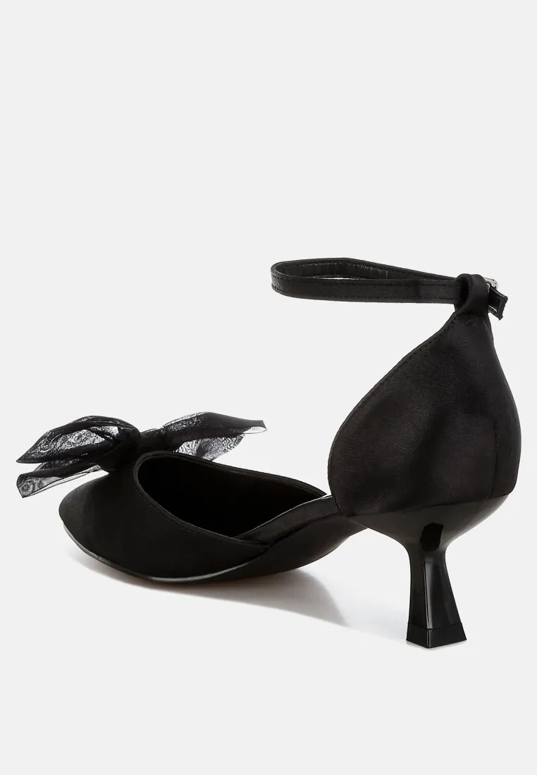 Cadell Bow Detail Satin Sandals By RUW