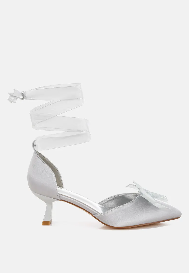 Cadell Bow Detail Satin Sandals By RUW