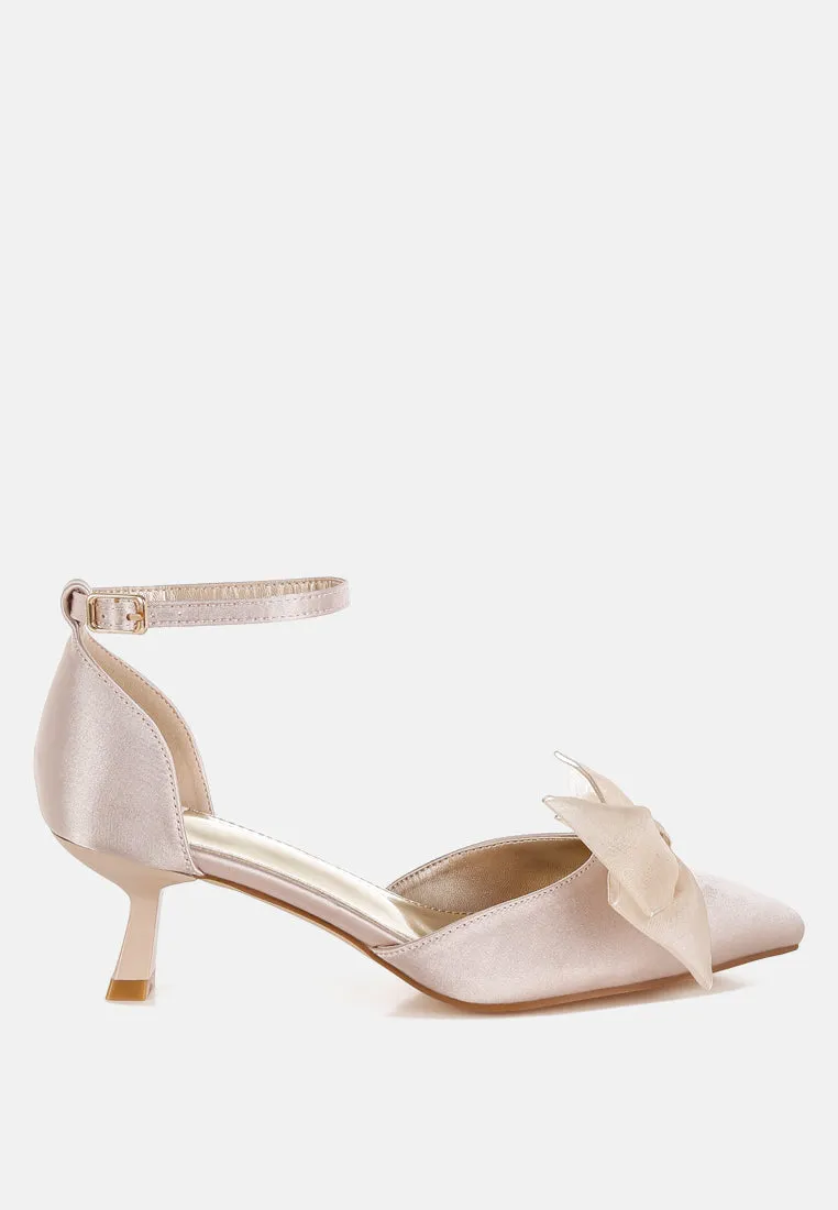 Cadell Bow Detail Satin Sandals By RUW