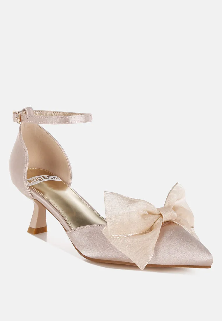 Cadell Bow Detail Satin Sandals By RUW