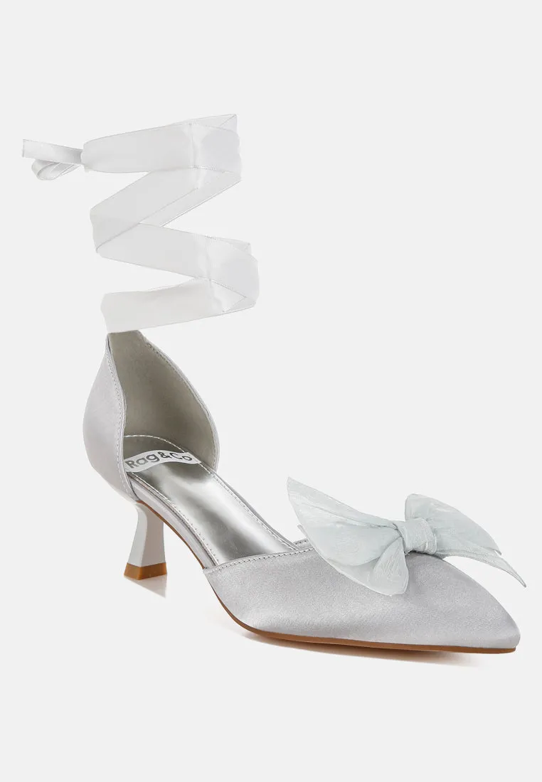 Cadell Bow Detail Satin Sandals By RUW