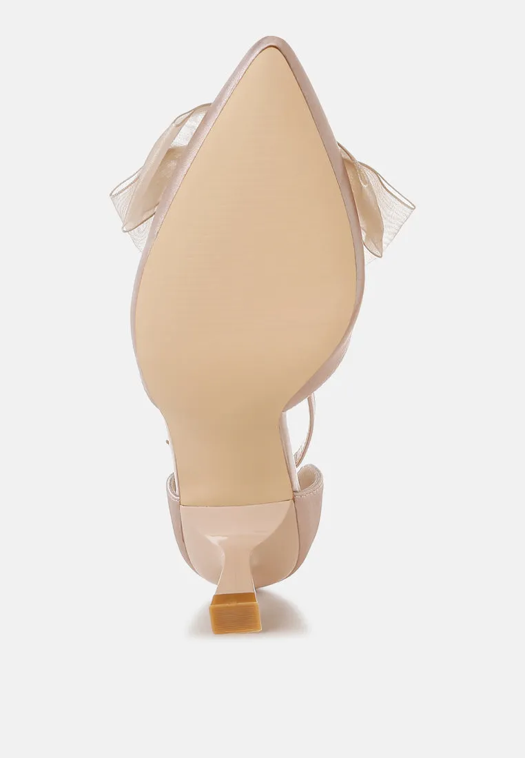 Cadell Bow Detail Satin Sandals By RUW