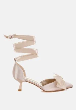 Cadell Bow Detail Satin Sandals By RUW