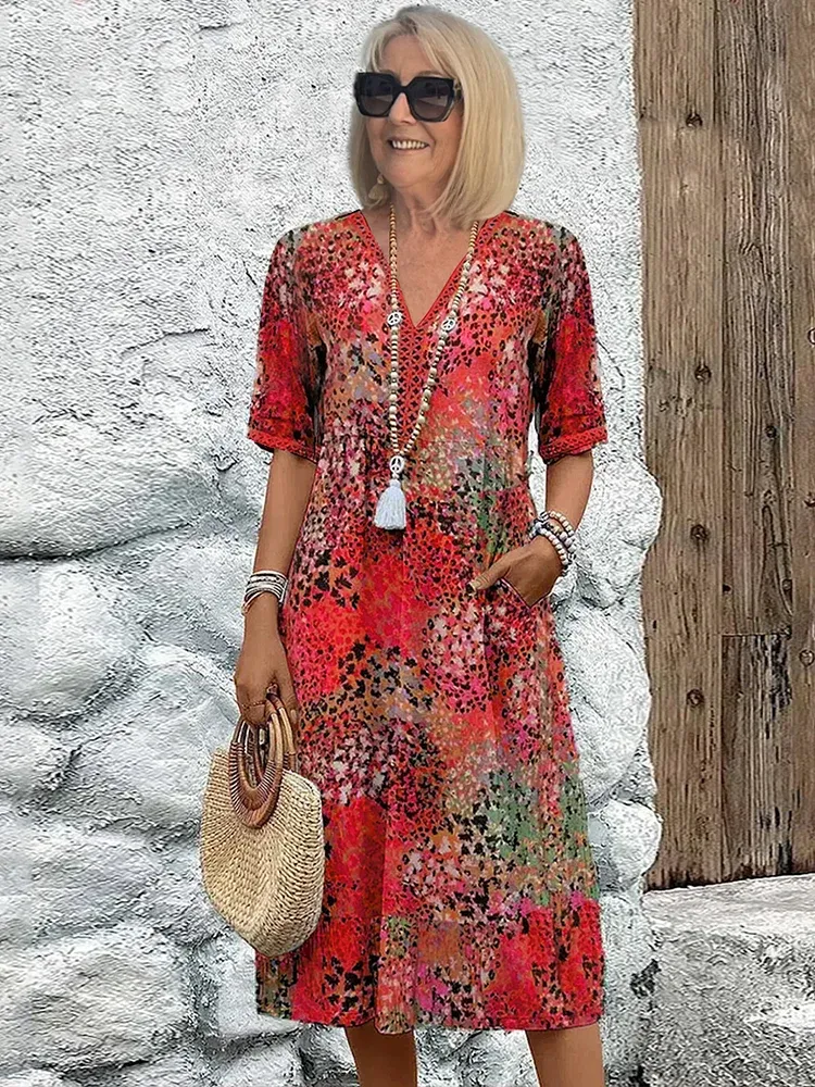 CAOIMHE | VIBRANT MID-LENGTH DRESS