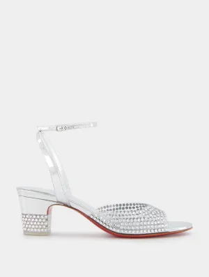 Cassandrissima Crystal-Embellished Mid-Heel Sandals
