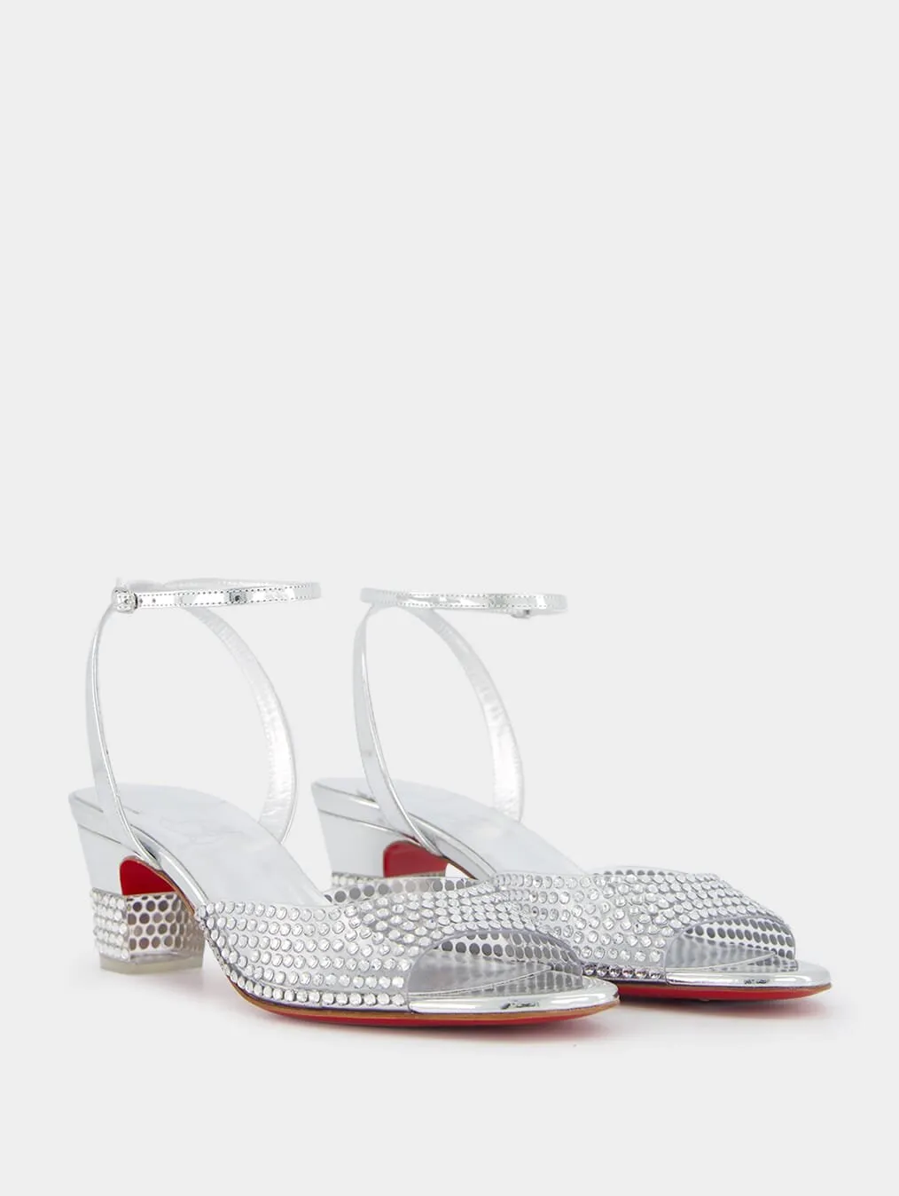 Cassandrissima Crystal-Embellished Mid-Heel Sandals