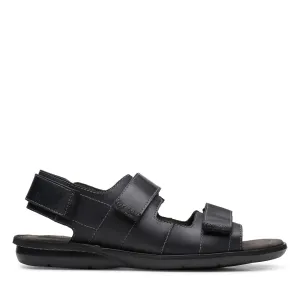 Clarks Ellison Bay 26148456 Mens Black Leather Strap Sport Sandals Shoes