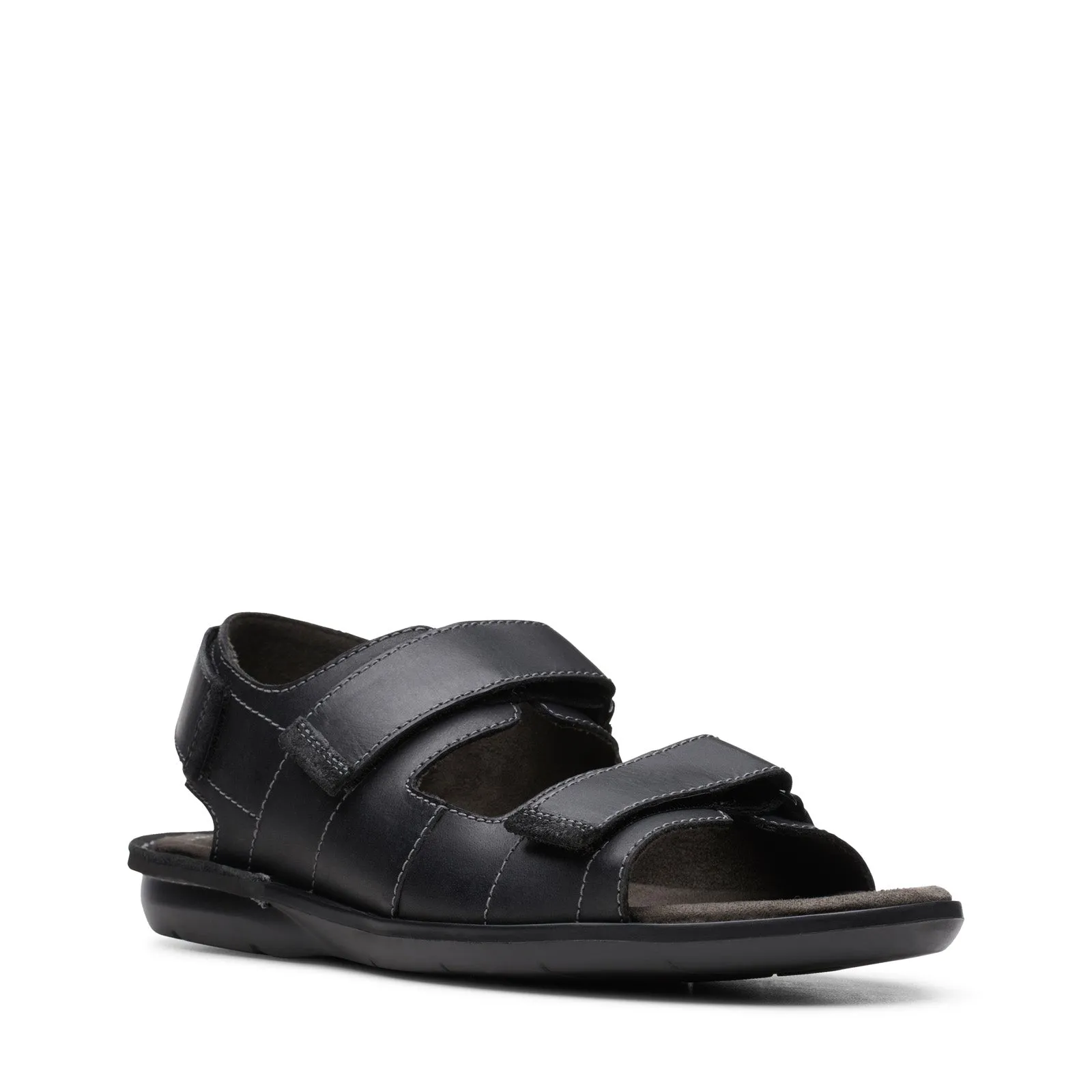 Clarks Ellison Bay 26148456 Mens Black Leather Strap Sport Sandals Shoes
