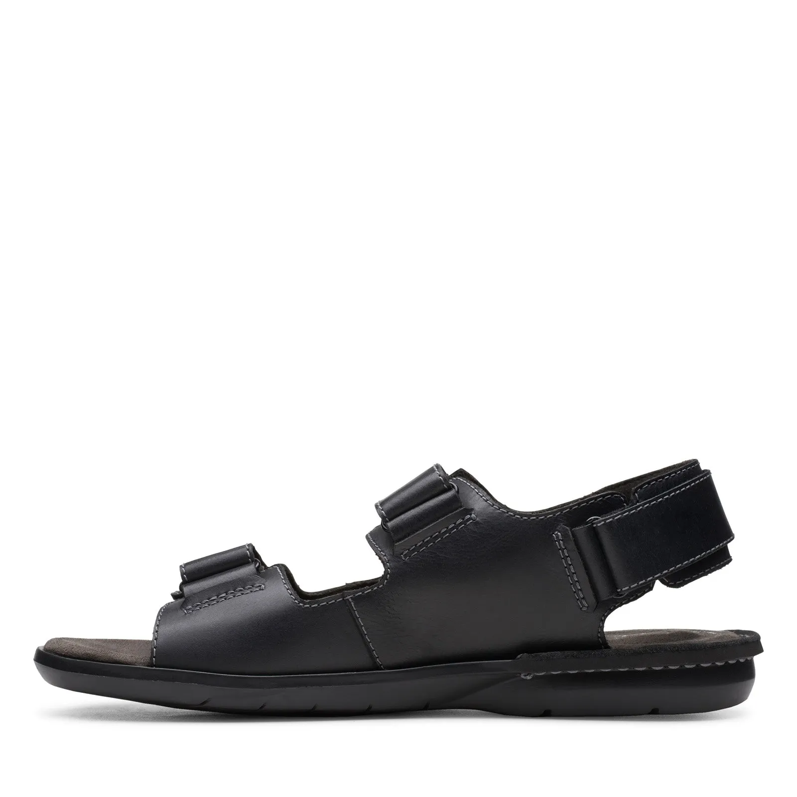 Clarks Ellison Bay 26148456 Mens Black Leather Strap Sport Sandals Shoes