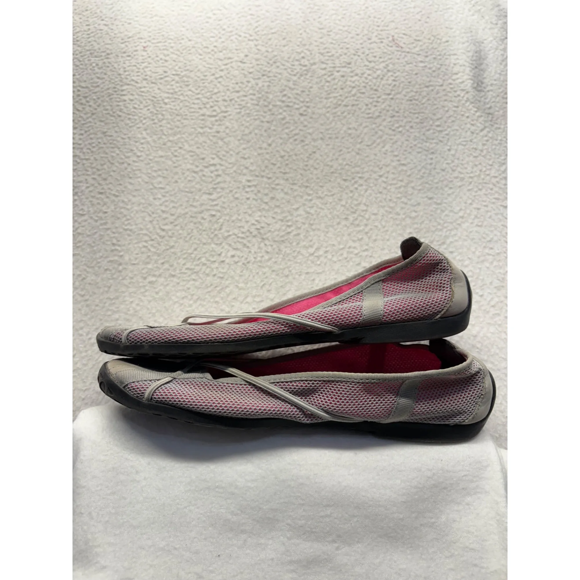 Clarks Privo Pink & Gray Mesh Ballet Flats #7667
