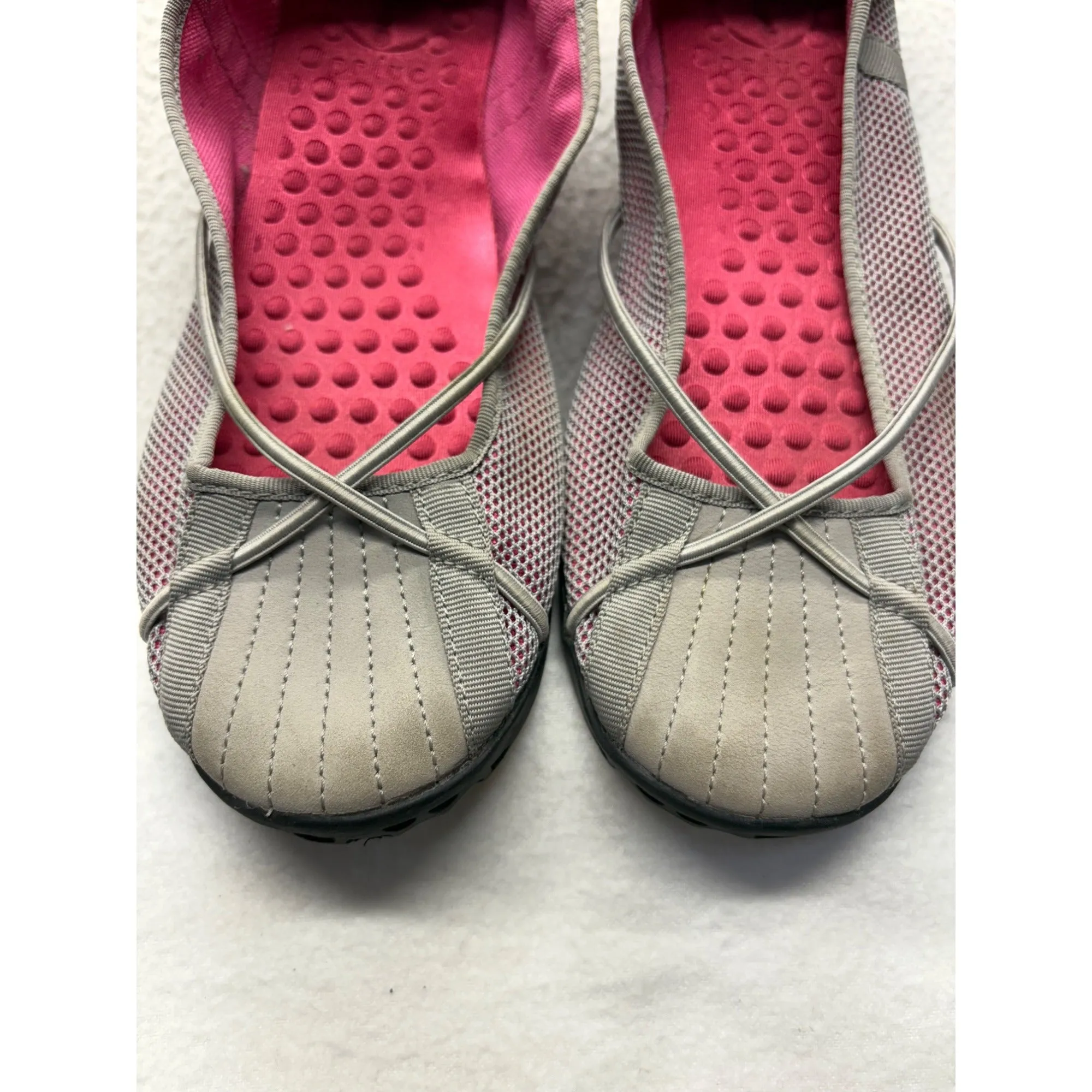 Clarks Privo Pink & Gray Mesh Ballet Flats #7667