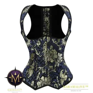 Corsets and Bustiers Women Sexy Underbust Steampunk Glitter Embroidery Gold Brocade Steel Boned Waist Trainer Corset Party Wear