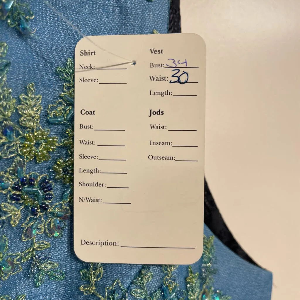 Custom Aqua Floral Vest