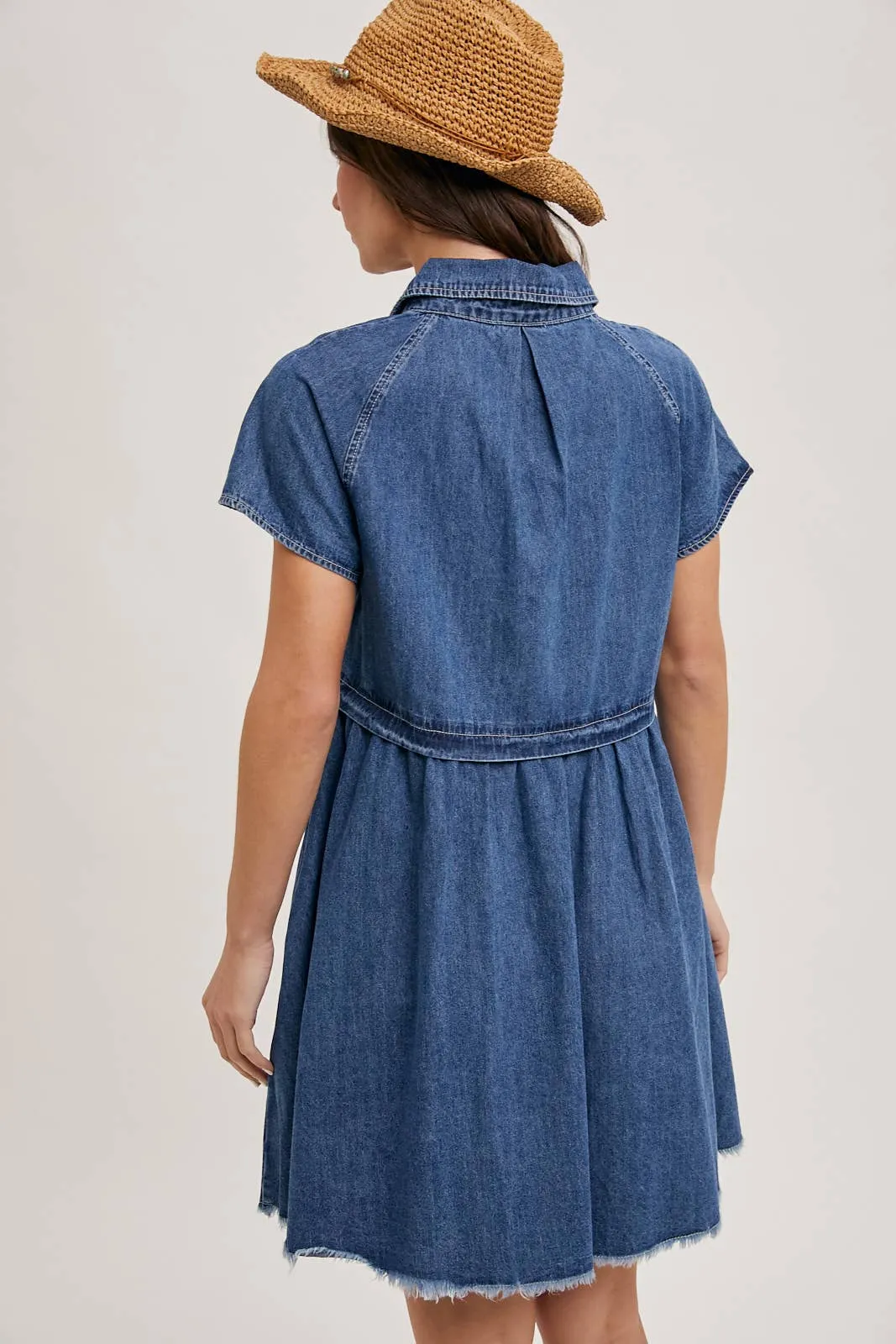 Denim Button Down Shirt Mini Dress