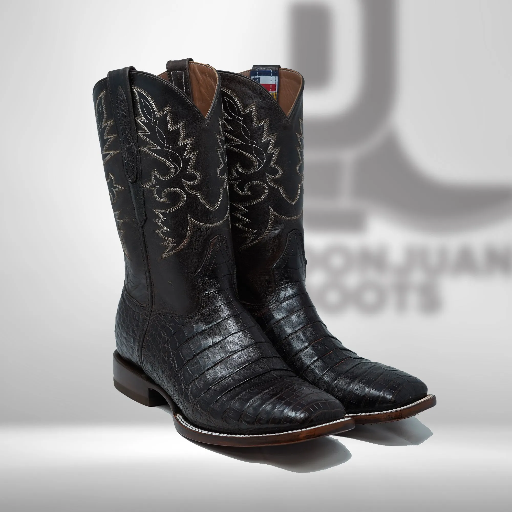 DJ2006 | Don Juan Boots Men's Caiman Belly Chocolate H Toe P