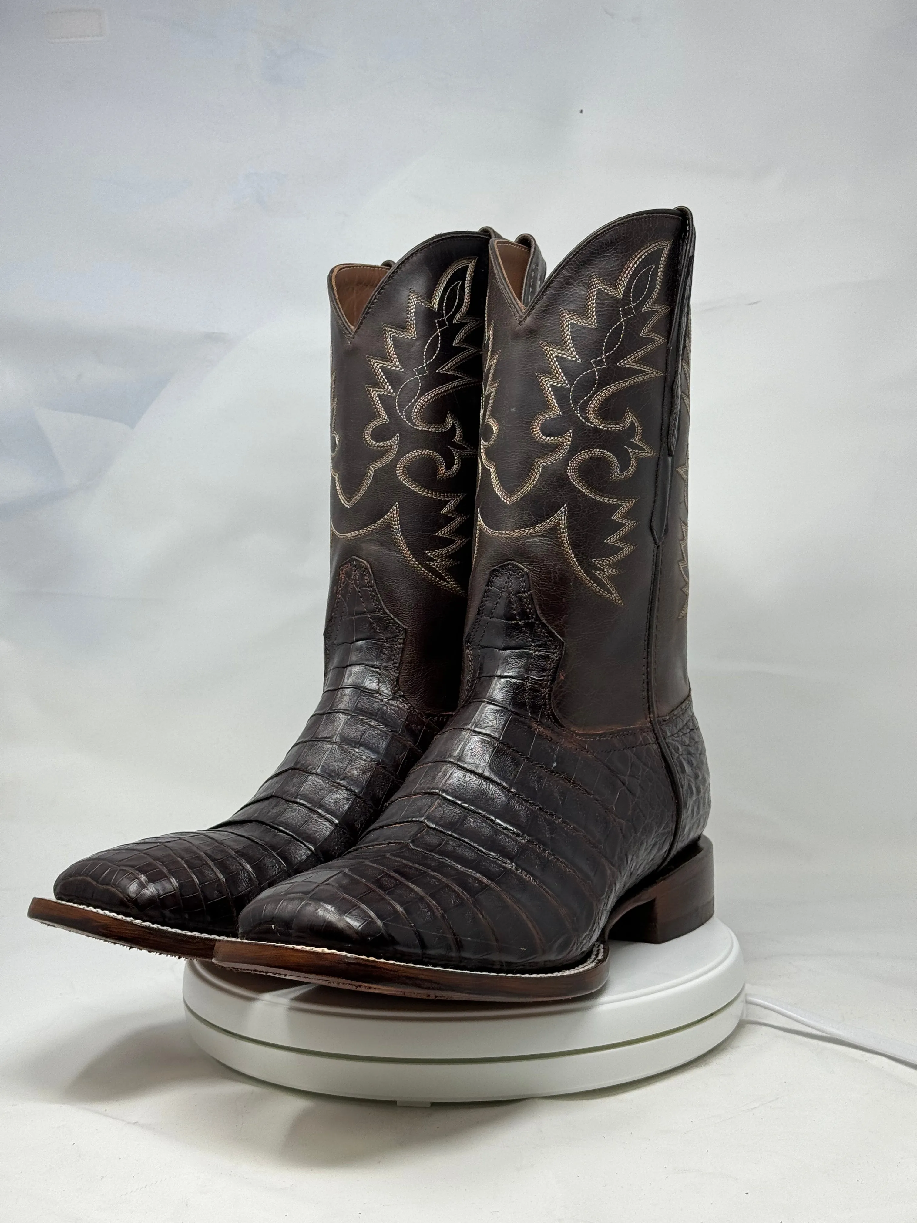 DJ2006 | Don Juan Boots Men's Caiman Belly Chocolate H Toe P