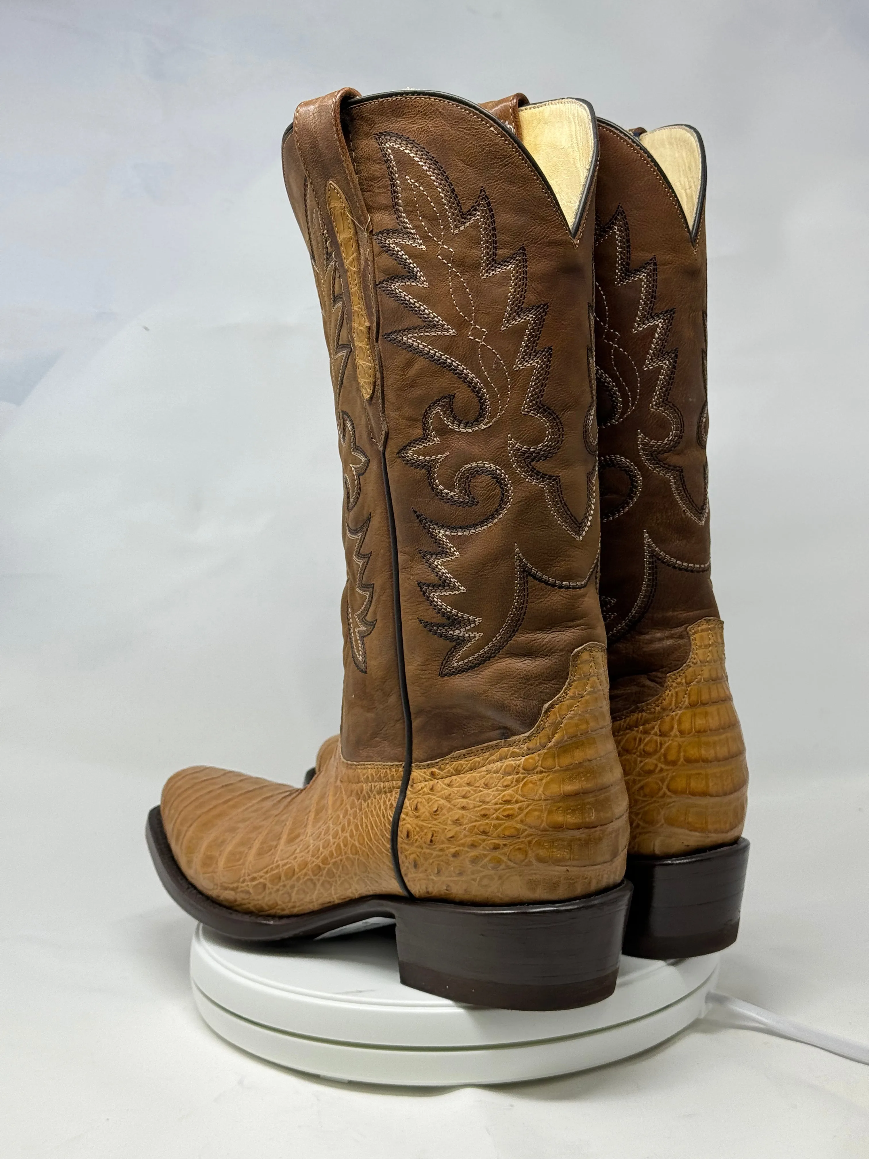 DJ2021 | Don Juan Boots Men's Caiman Belly Saddle Tan Diamond Toe