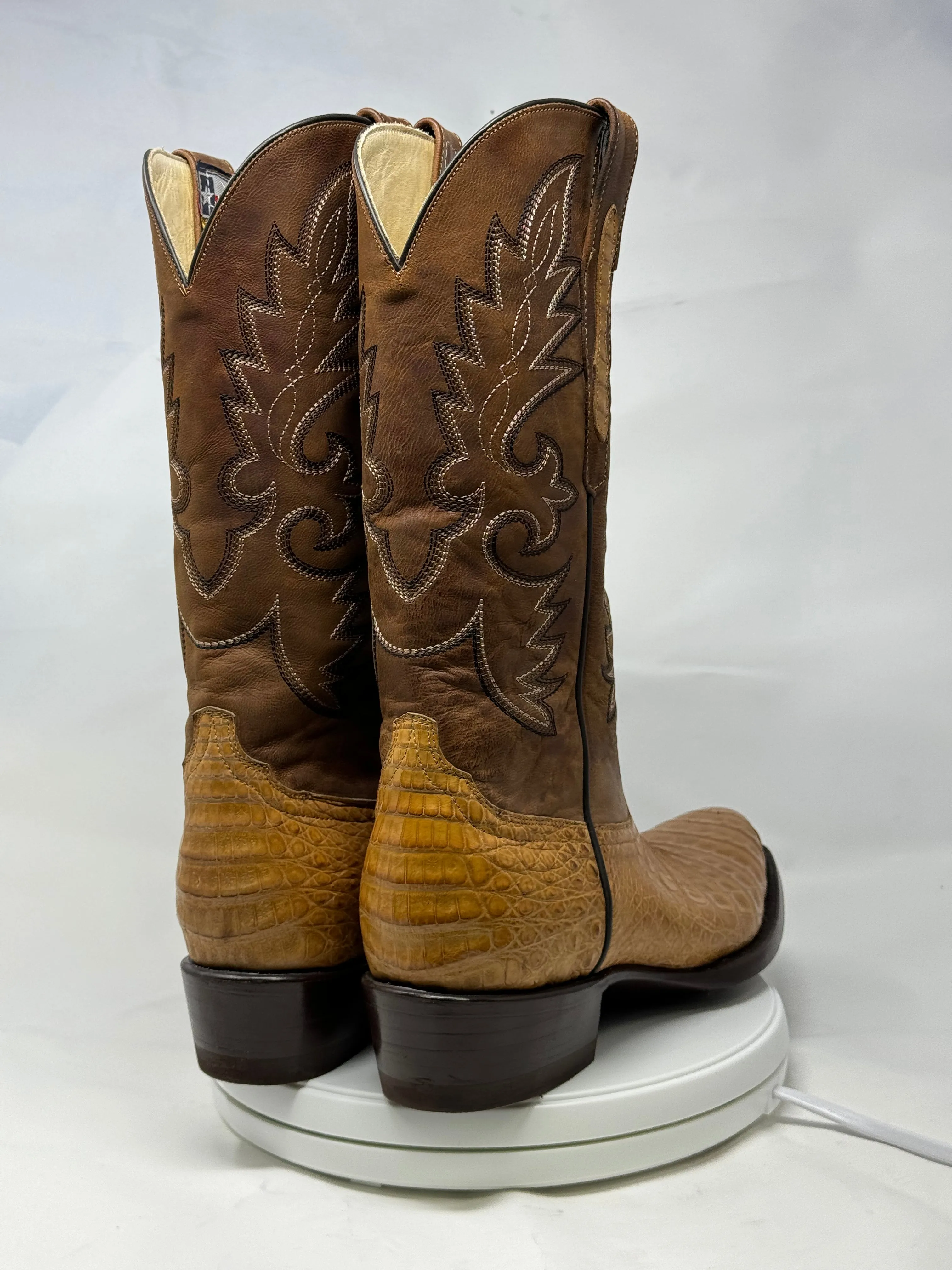 DJ2021 | Don Juan Boots Men's Caiman Belly Saddle Tan Diamond Toe