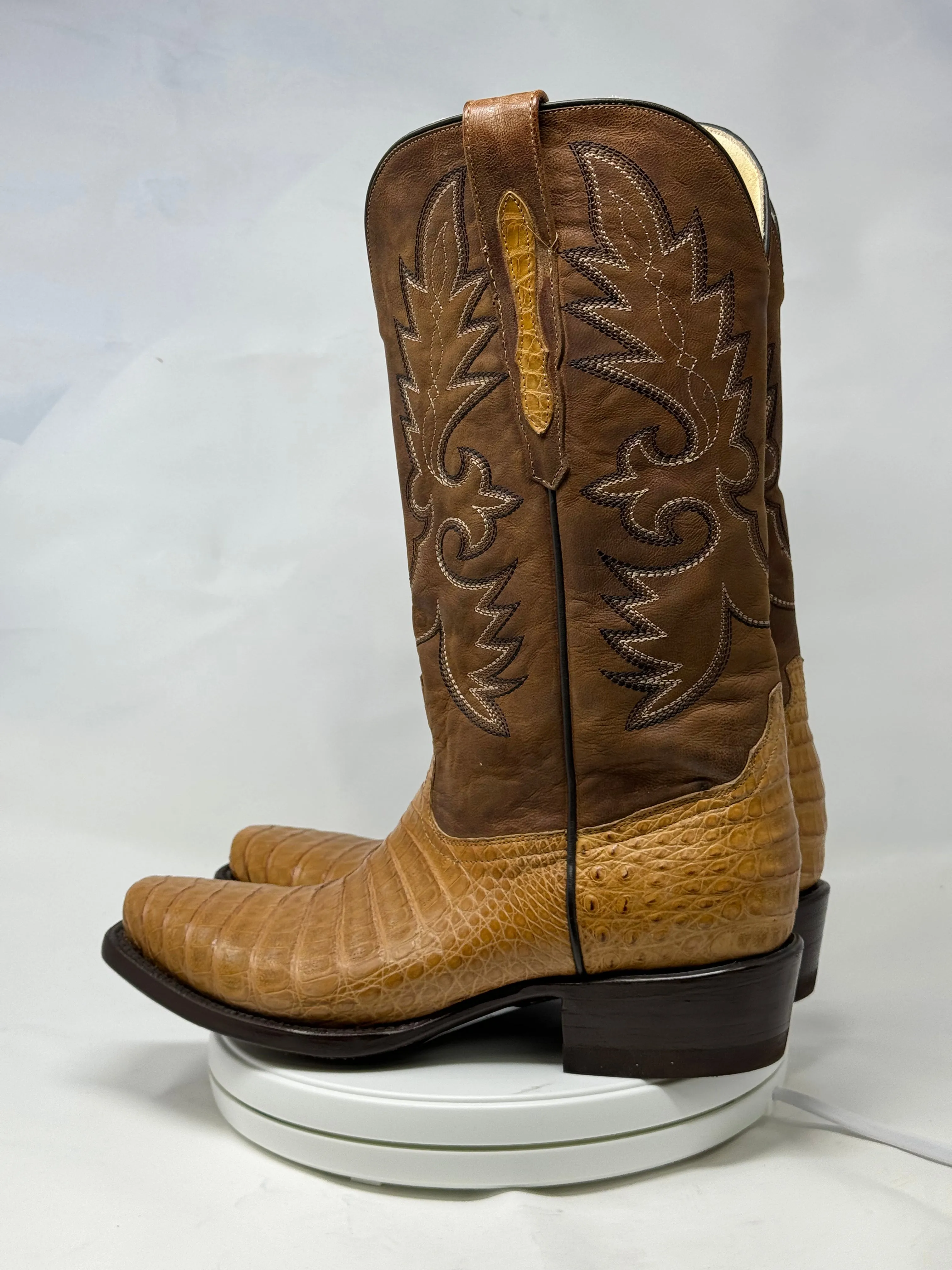 DJ2021 | Don Juan Boots Men's Caiman Belly Saddle Tan Diamond Toe