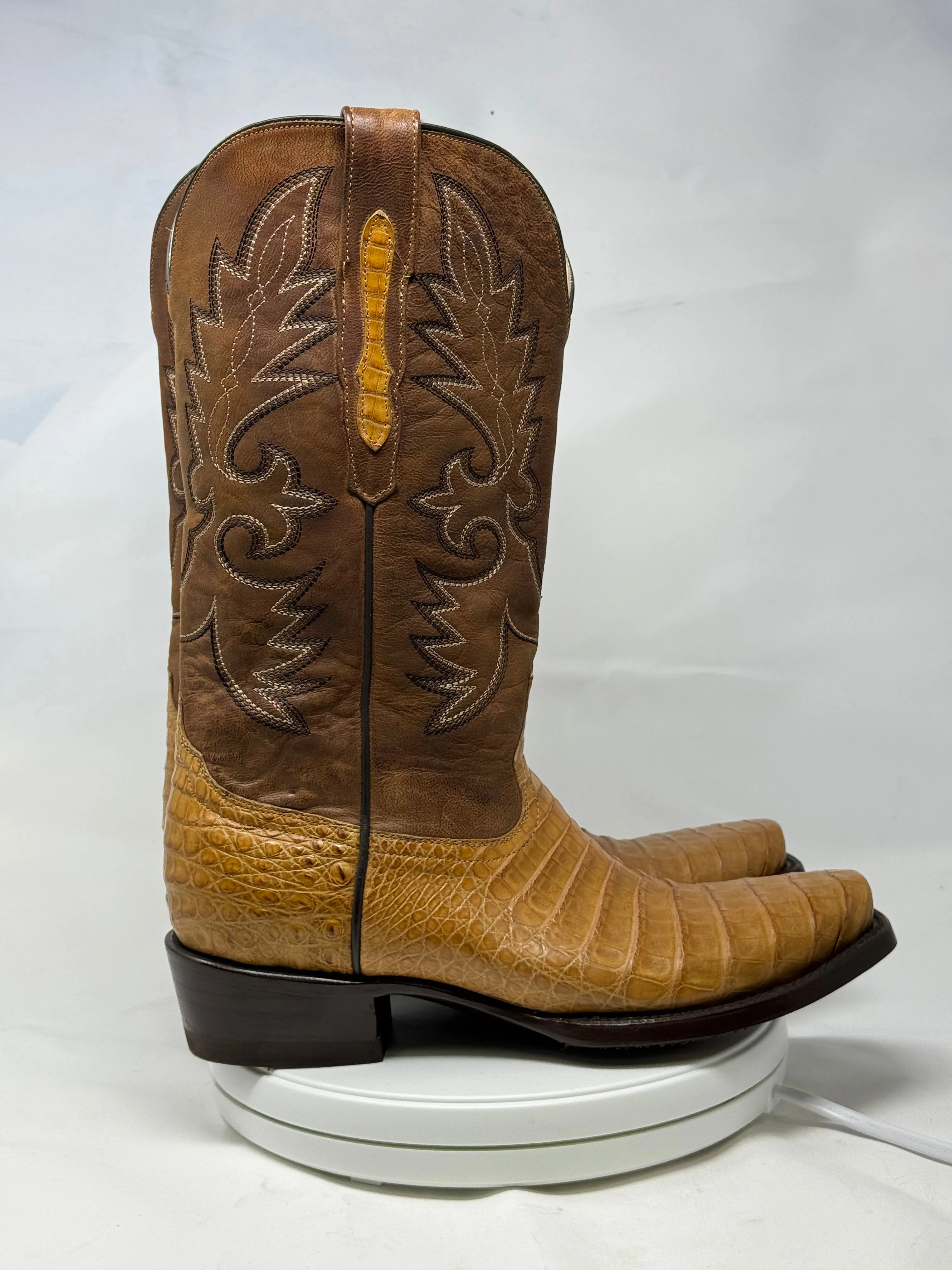 DJ2021 | Don Juan Boots Men's Caiman Belly Saddle Tan Diamond Toe