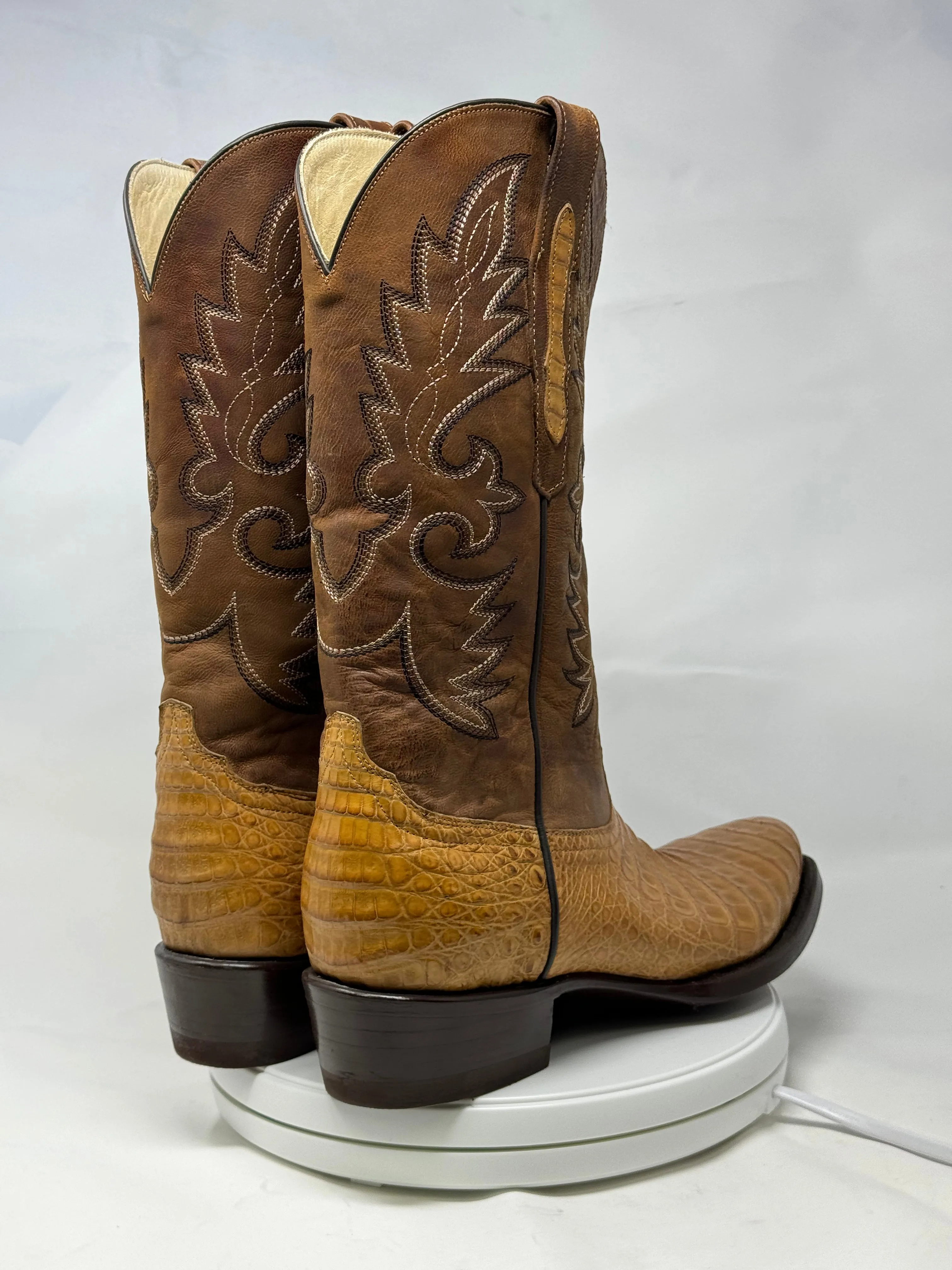 DJ2021 | Don Juan Boots Men's Caiman Belly Saddle Tan Diamond Toe