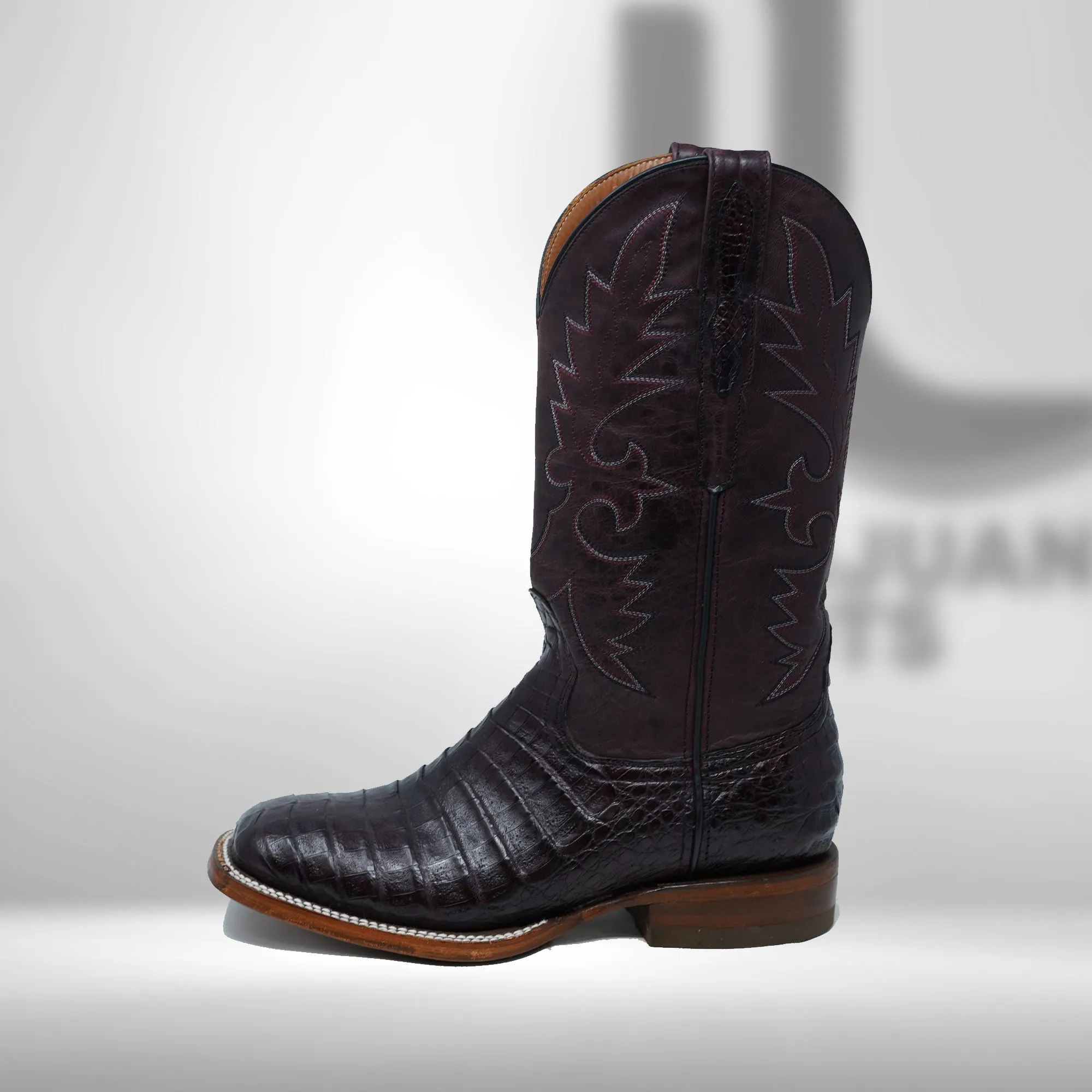 DJ2029 | Don Juan Boots Men's Caiman Belly Black Cherry H Toe