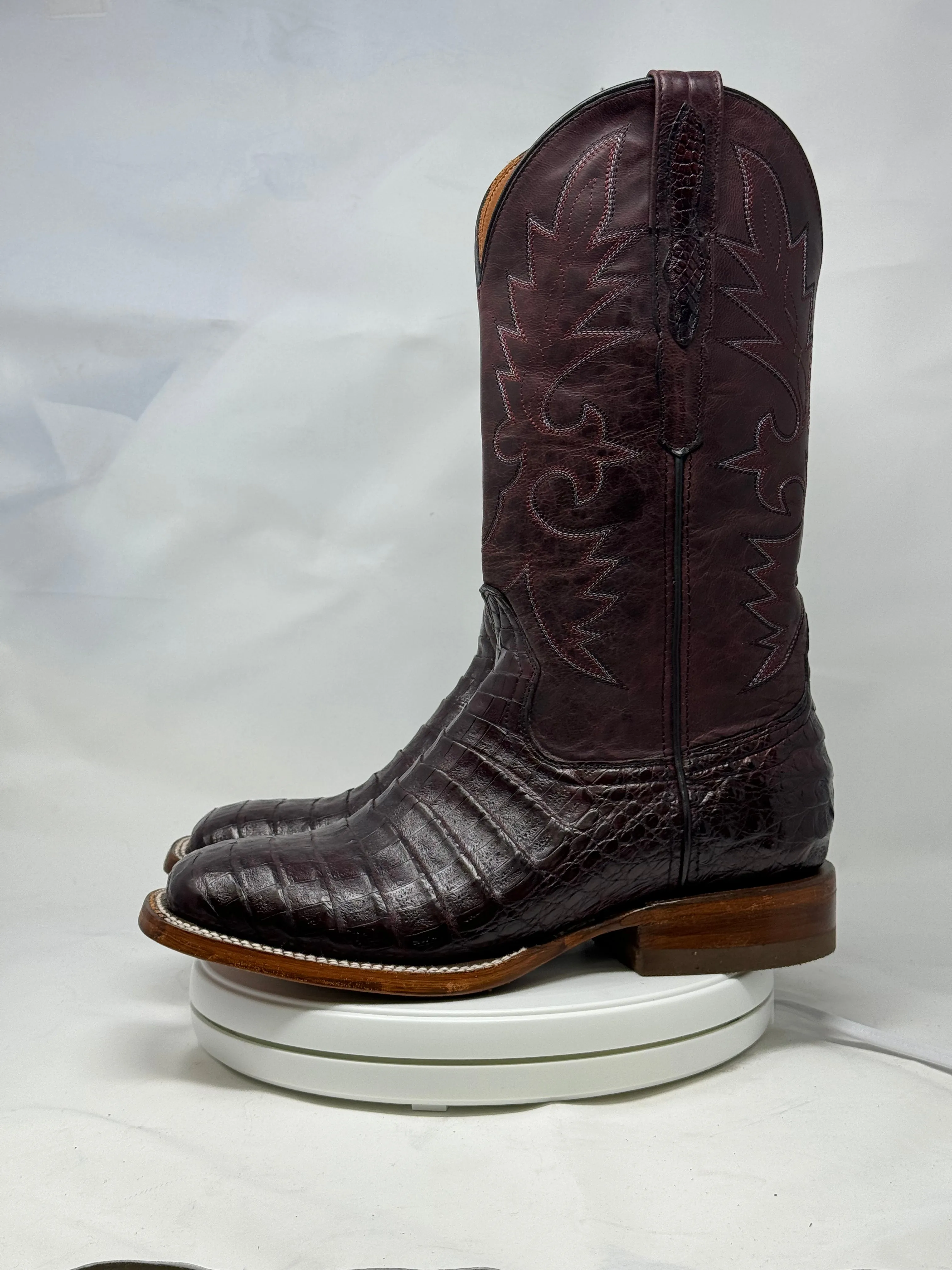 DJ2029 | Don Juan Boots Men's Caiman Belly Black Cherry H Toe