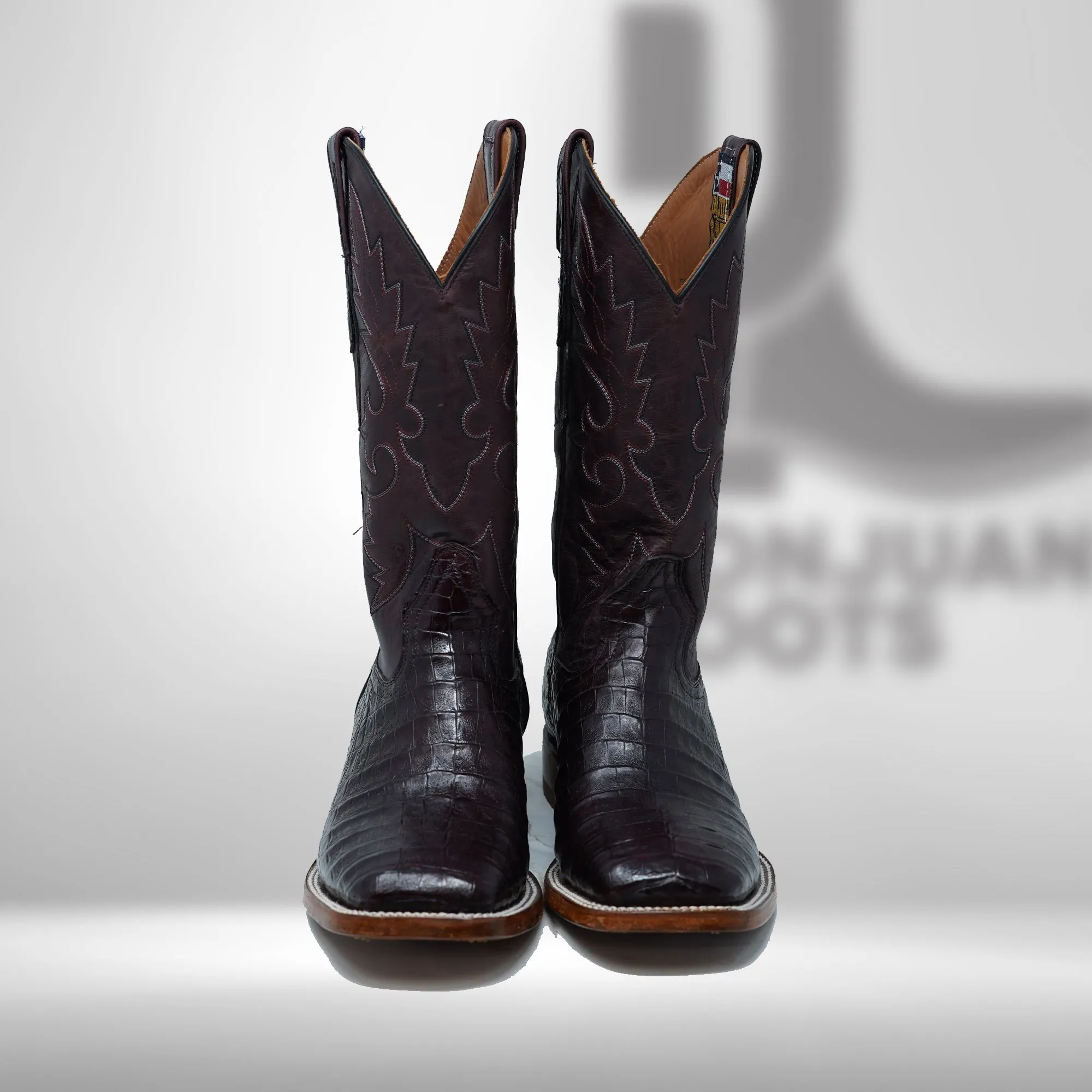 DJ2029 | Don Juan Boots Men's Caiman Belly Black Cherry H Toe