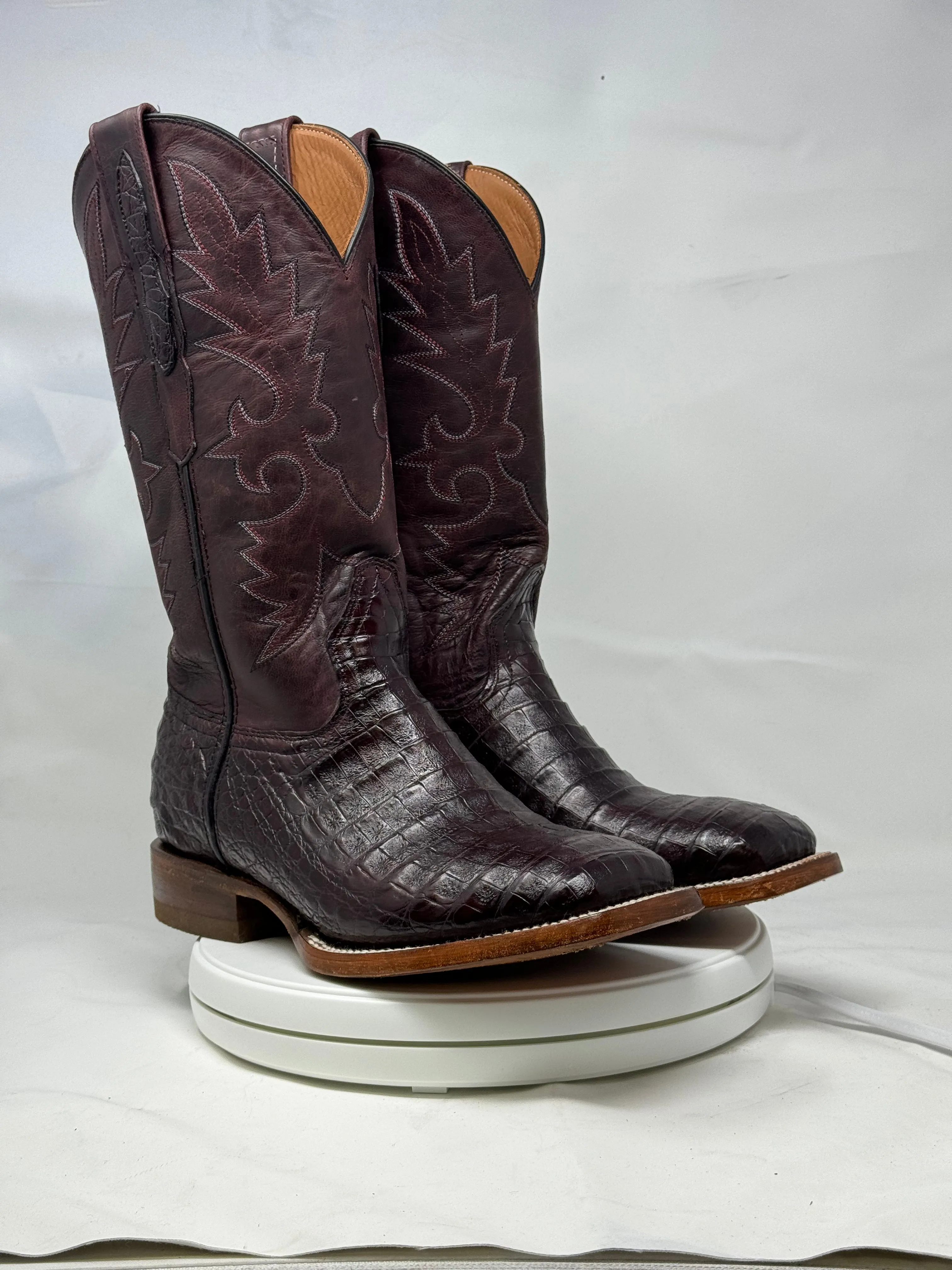 DJ2029 | Don Juan Boots Men's Caiman Belly Black Cherry H Toe