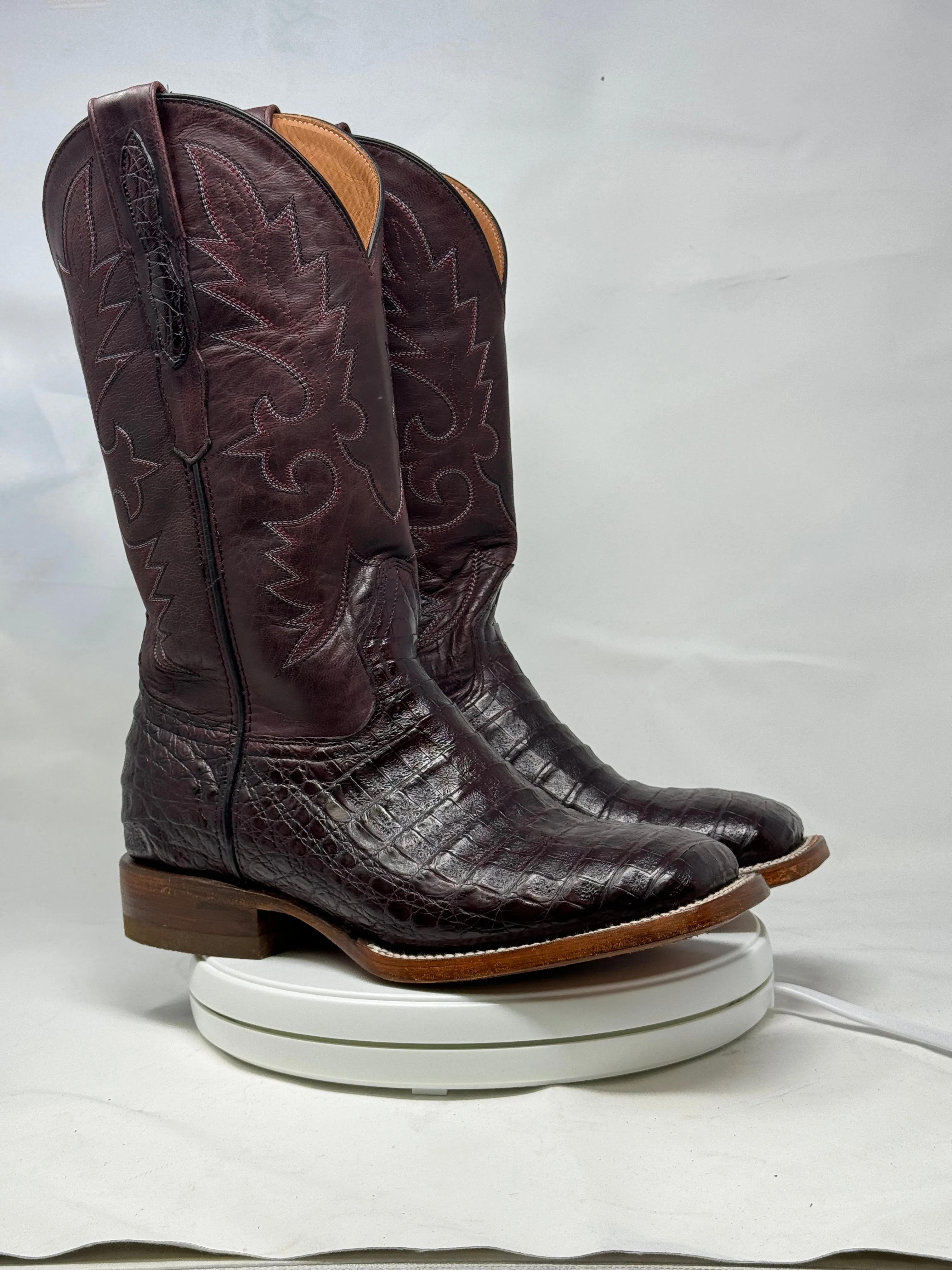 DJ2029 | Don Juan Boots Men's Caiman Belly Black Cherry H Toe