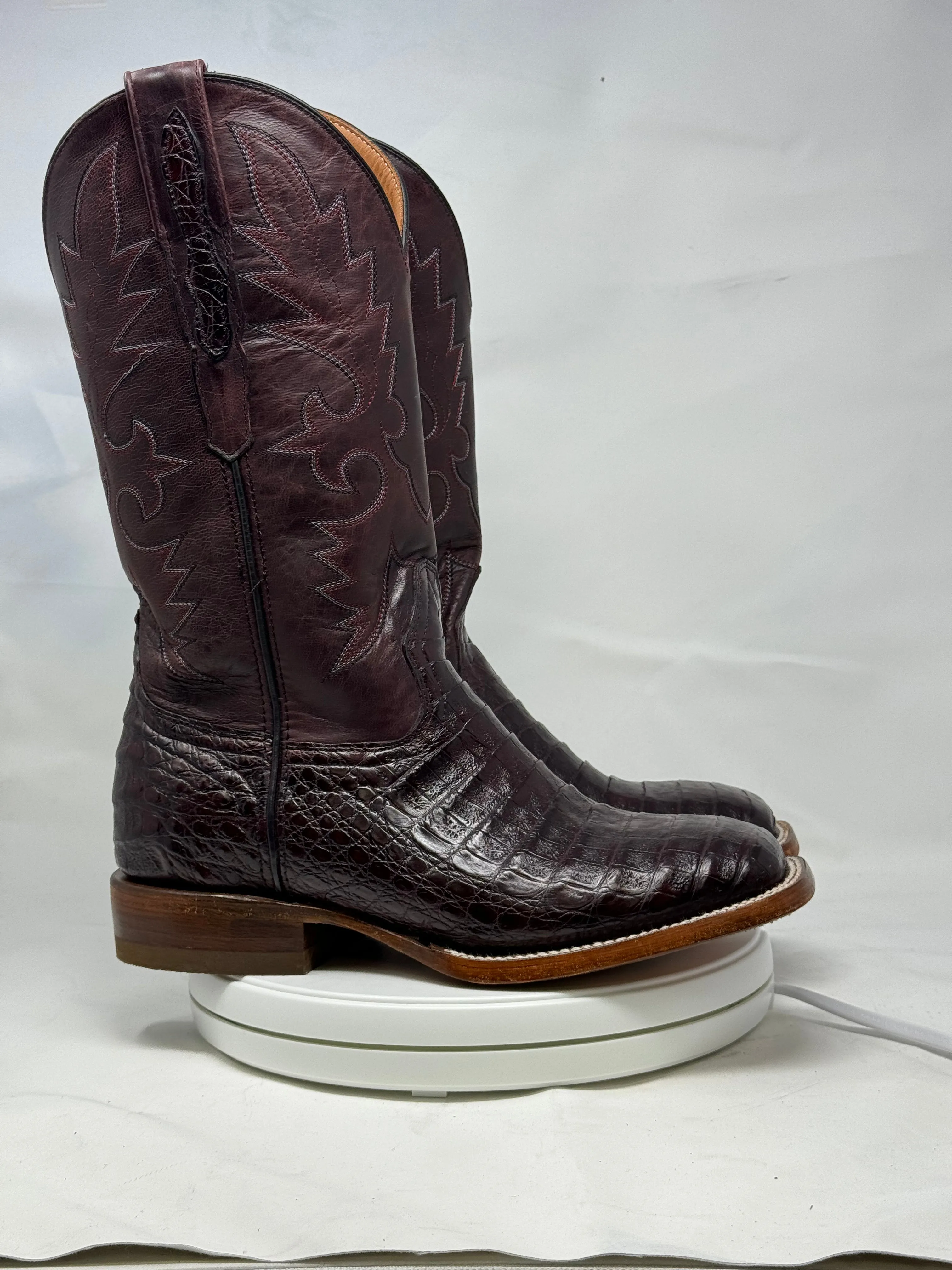 DJ2029 | Don Juan Boots Men's Caiman Belly Black Cherry H Toe