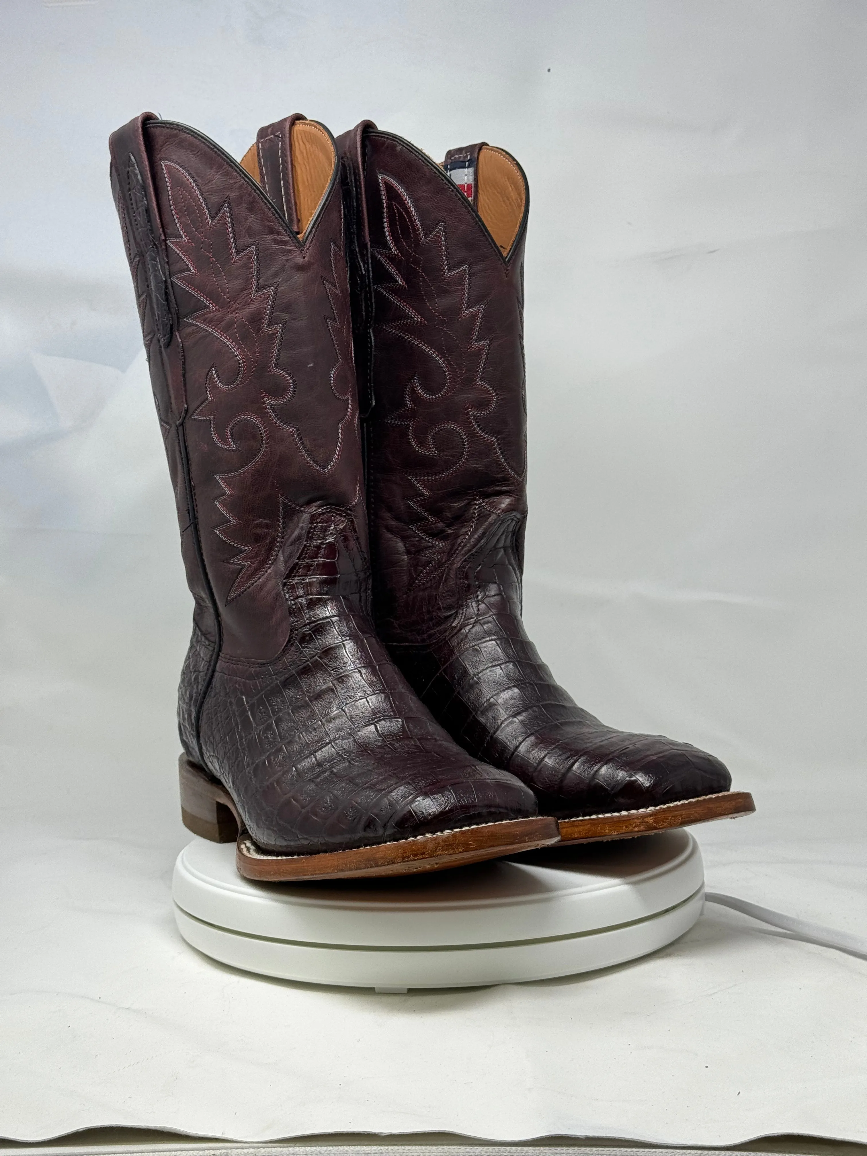 DJ2029 | Don Juan Boots Men's Caiman Belly Black Cherry H Toe