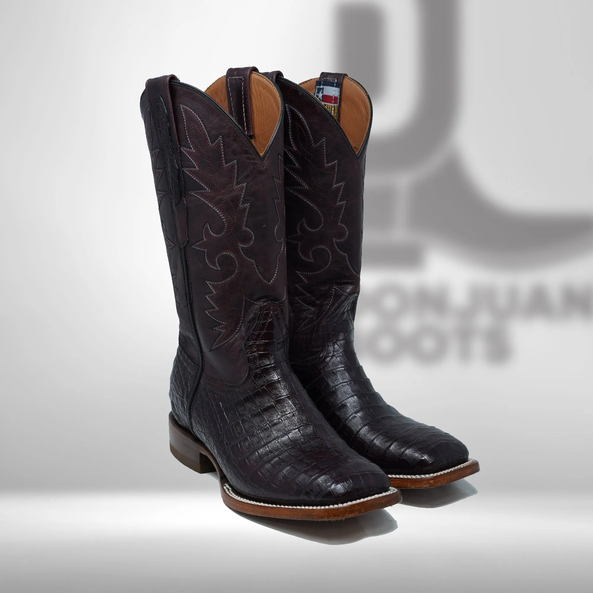 DJ2029 | Don Juan Boots Men's Caiman Belly Black Cherry H Toe