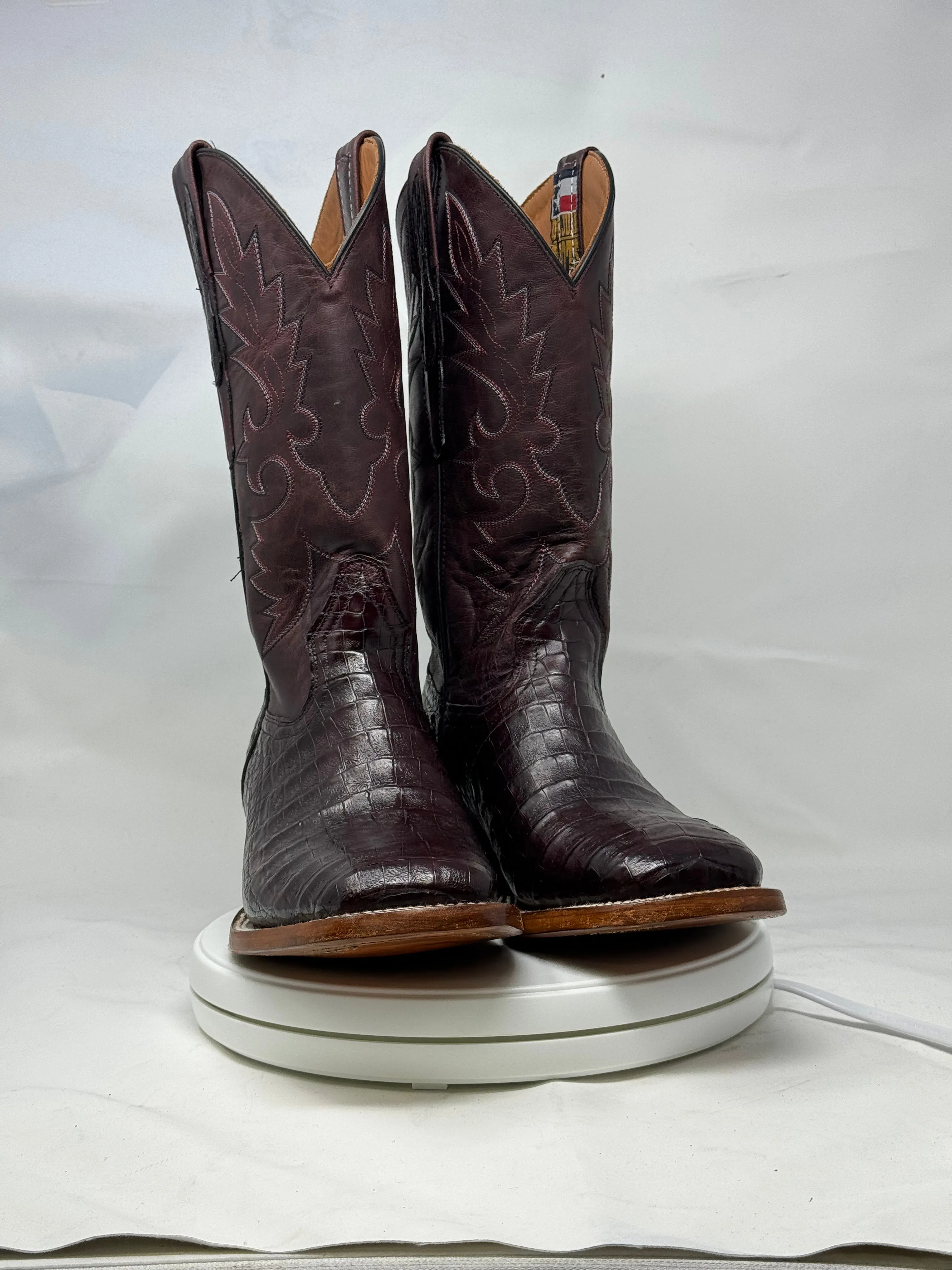 DJ2029 | Don Juan Boots Men's Caiman Belly Black Cherry H Toe