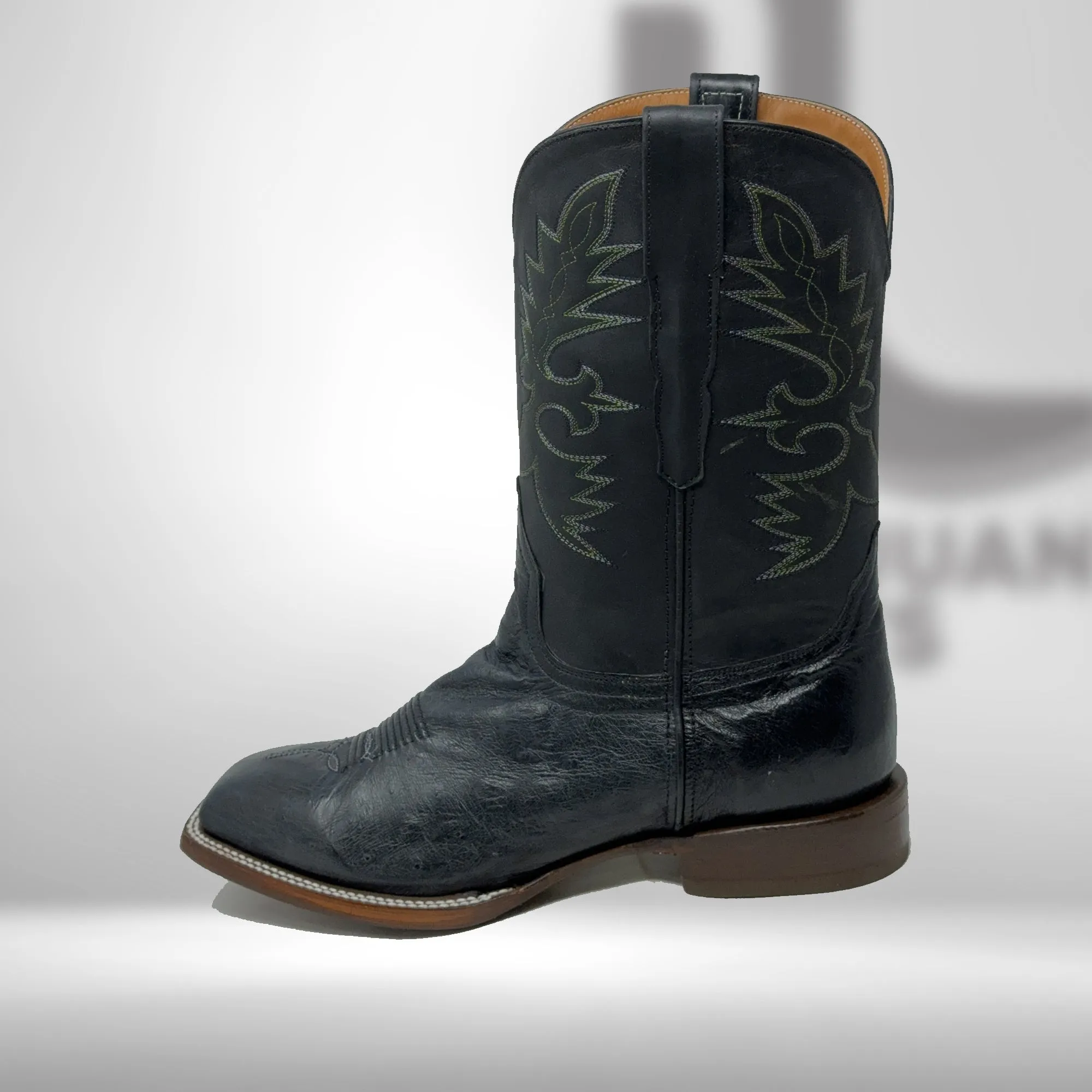 Dj3029 | Don Juan Boots Men's Ostrich Belly Black Hp