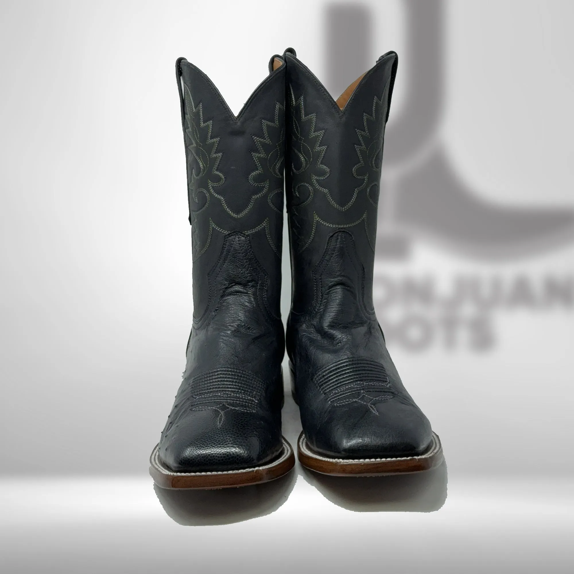 Dj3029 | Don Juan Boots Men's Ostrich Belly Black Hp