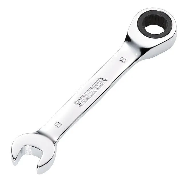 Draper Tools HI-TORQ® Metric Stubby Ratchet Combination Spanner, 8mm
