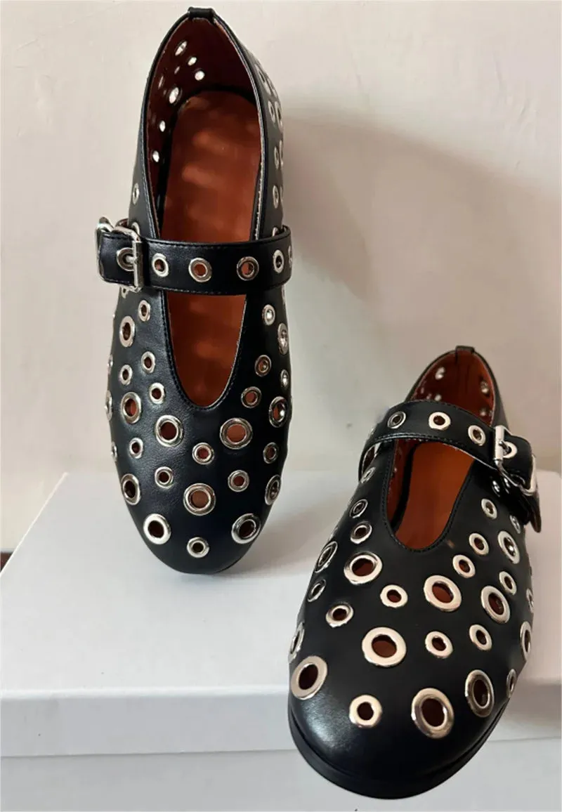 Edge Eyelet Flats