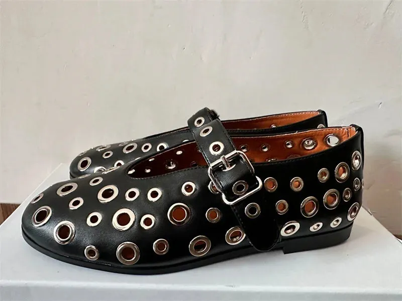 Edge Eyelet Flats