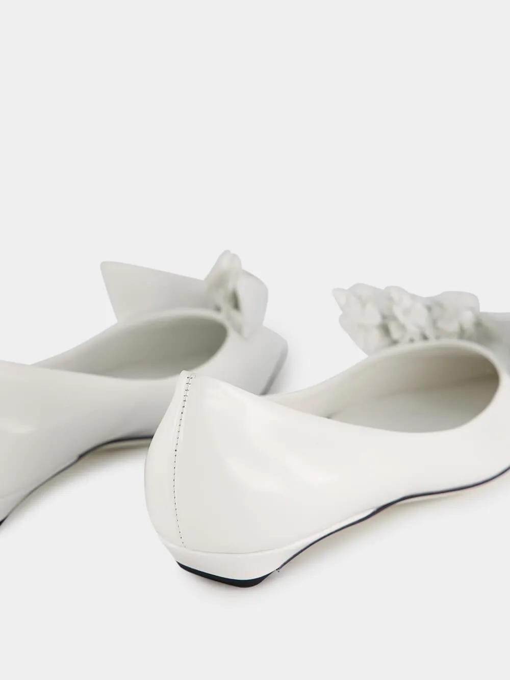 Embellished Leather Ballet Flats