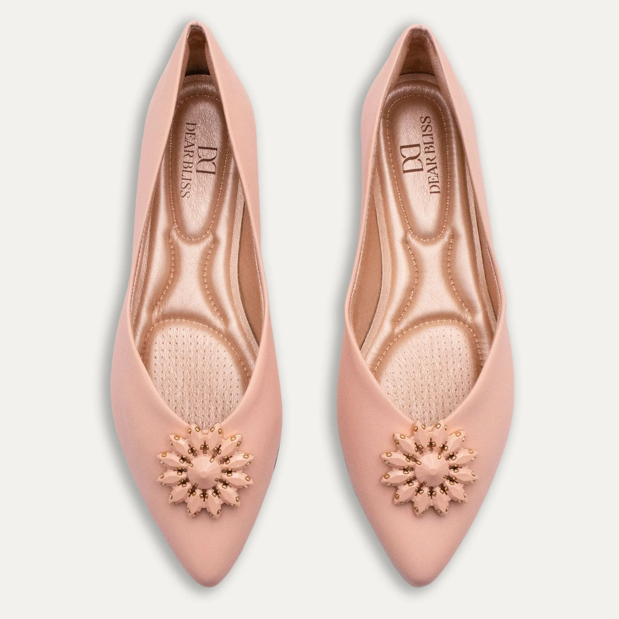 Estela Apricot Pointed Toe Flats
