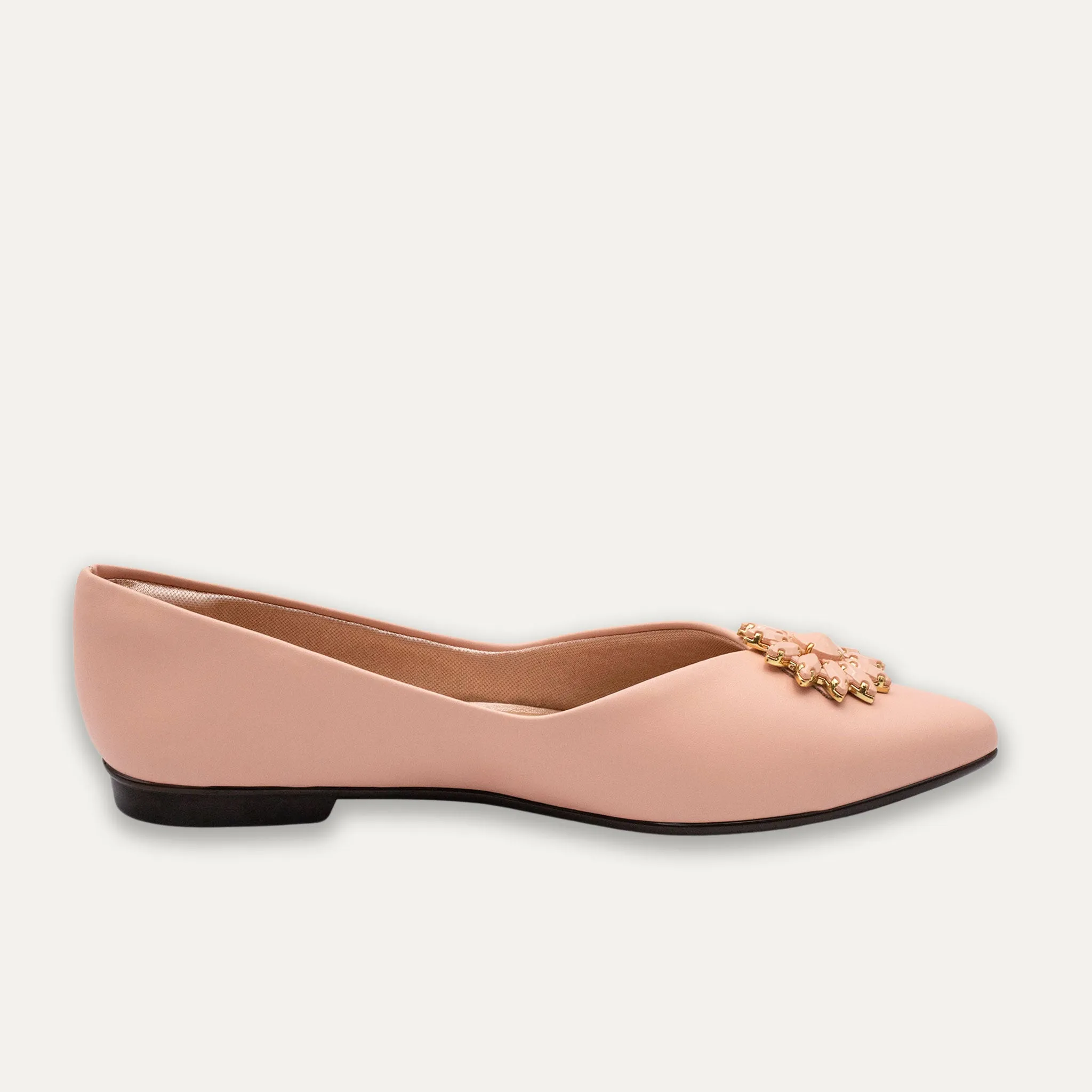 Estela Apricot Pointed Toe Flats