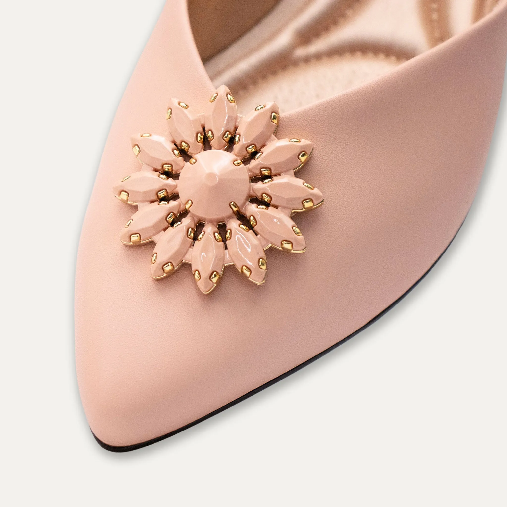 Estela Apricot Pointed Toe Flats
