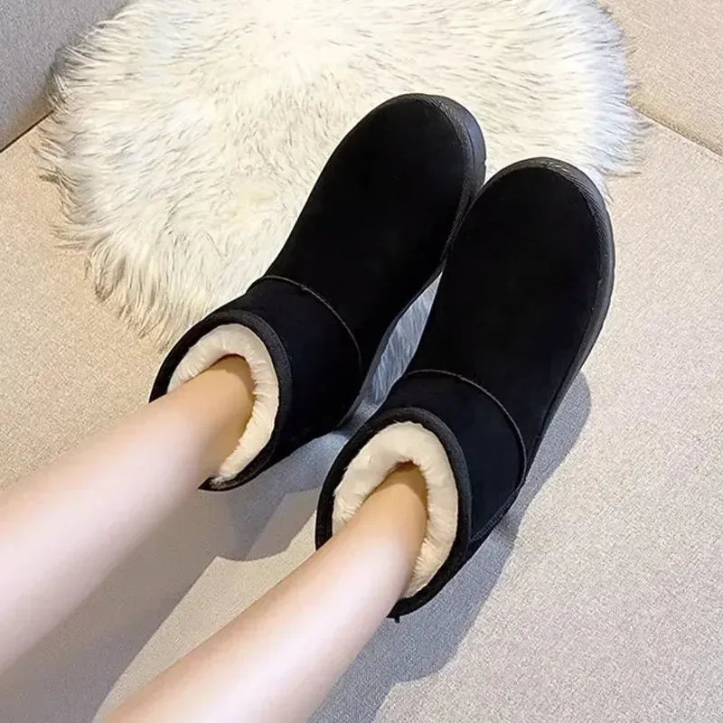 Fashion Winter Brown Short Boots New Platform Shoes Push Size Ankle Boots for Women Waterproof and Warm Snow Boots