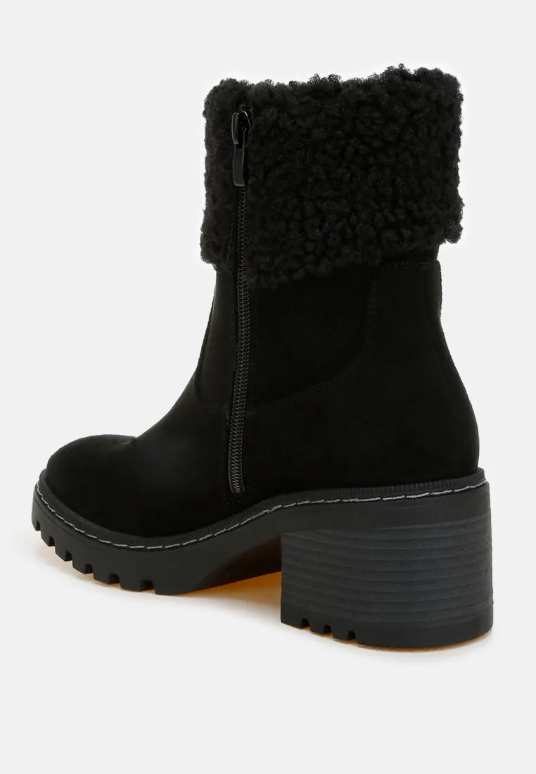 Faux Fur & Embroidery Detail Boots By RUW