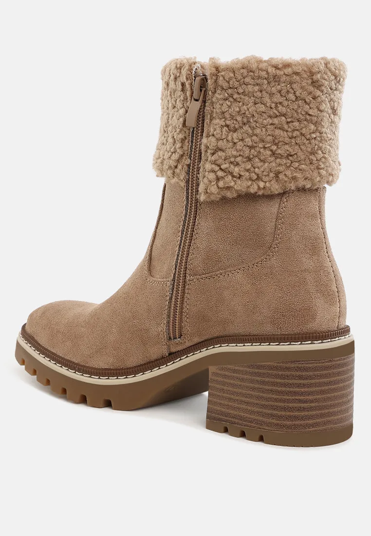 Faux Fur & Embroidery Detail Boots By RUW