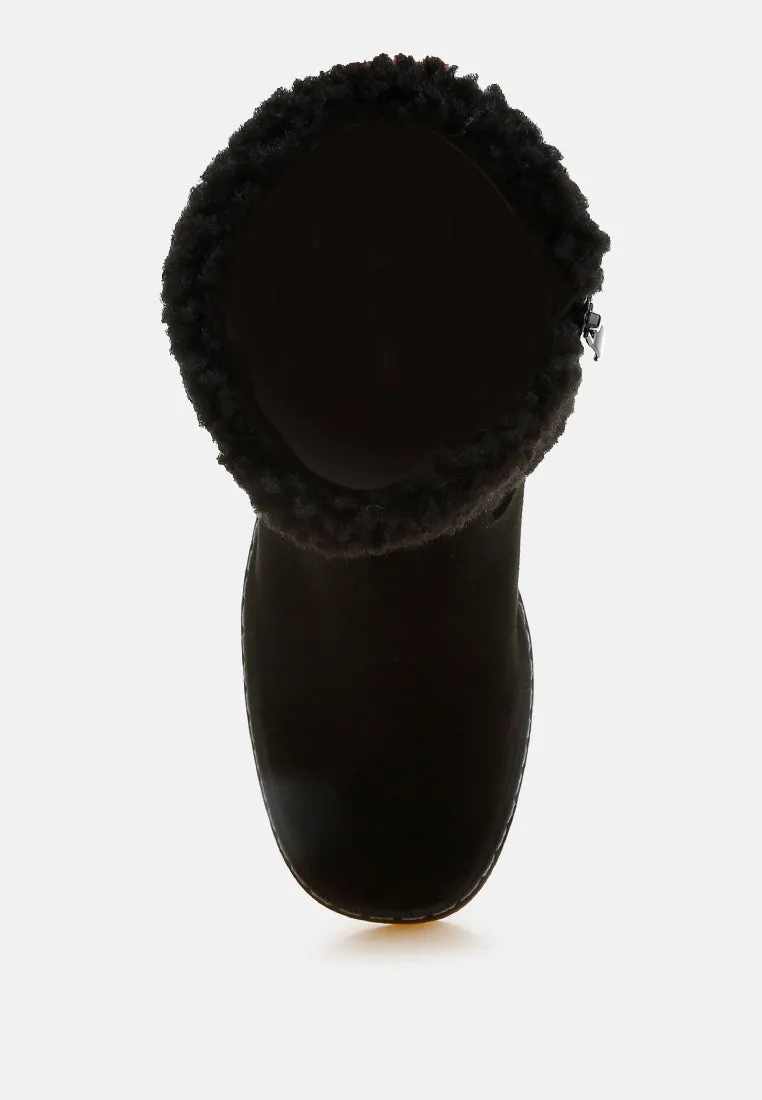 Faux Fur & Embroidery Detail Boots By RUW
