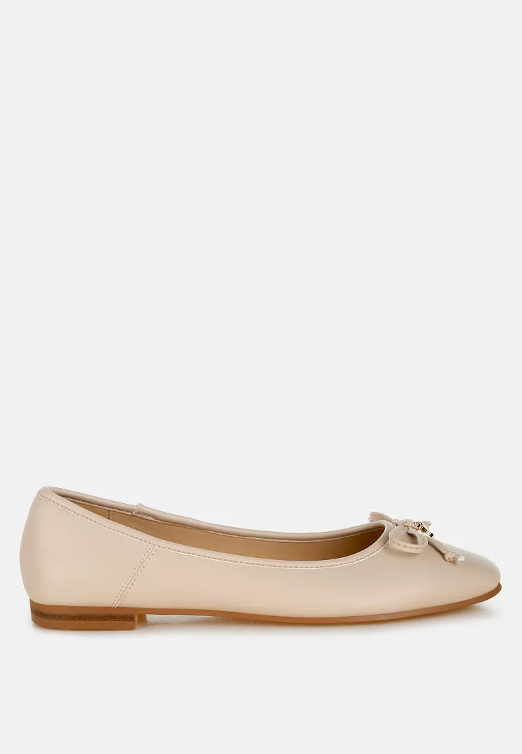 Faux Leather Casual Ballerinas by RUW