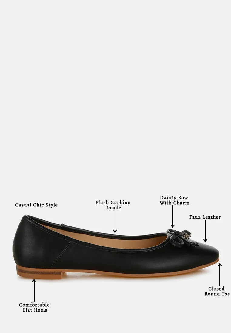Faux Leather Casual Ballerinas by RUW